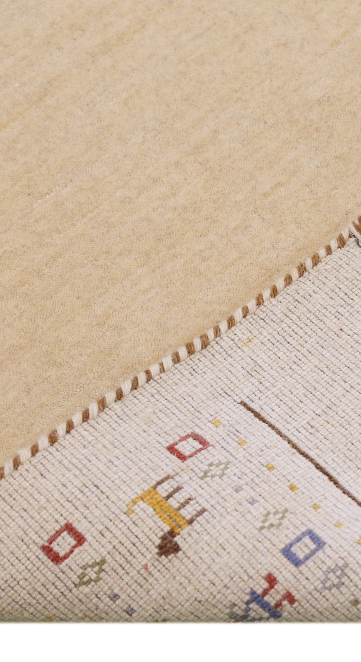 Tribal Border Ivory Design Hand Loomed Wool Area Rug - The Rug Decor