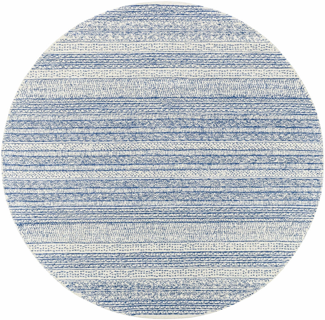 Tribal Design Blue and Ivory Hand Tufted Stripes design multi Size wool area Rug - The Rug Decor