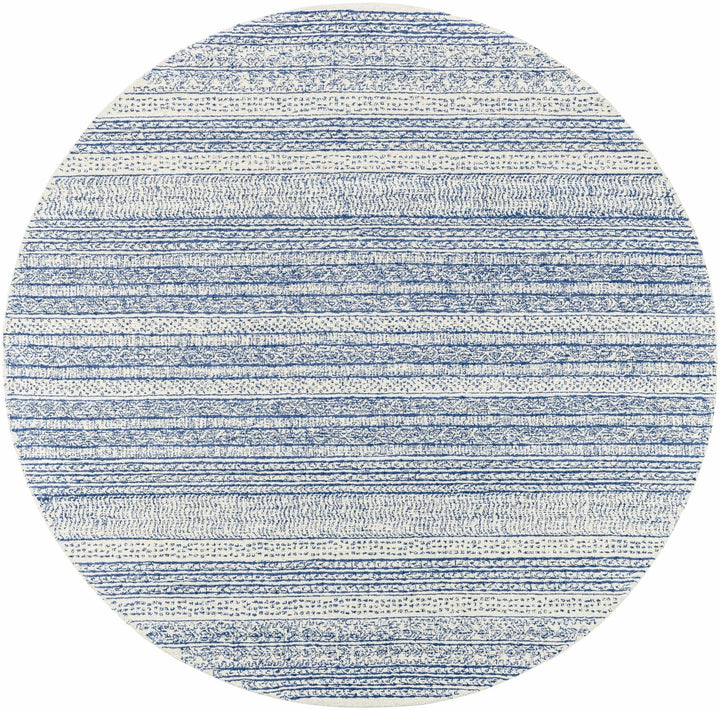 Tribal Design Blue and Ivory Hand Tufted Stripes design multi Size wool area Rug - The Rug Decor