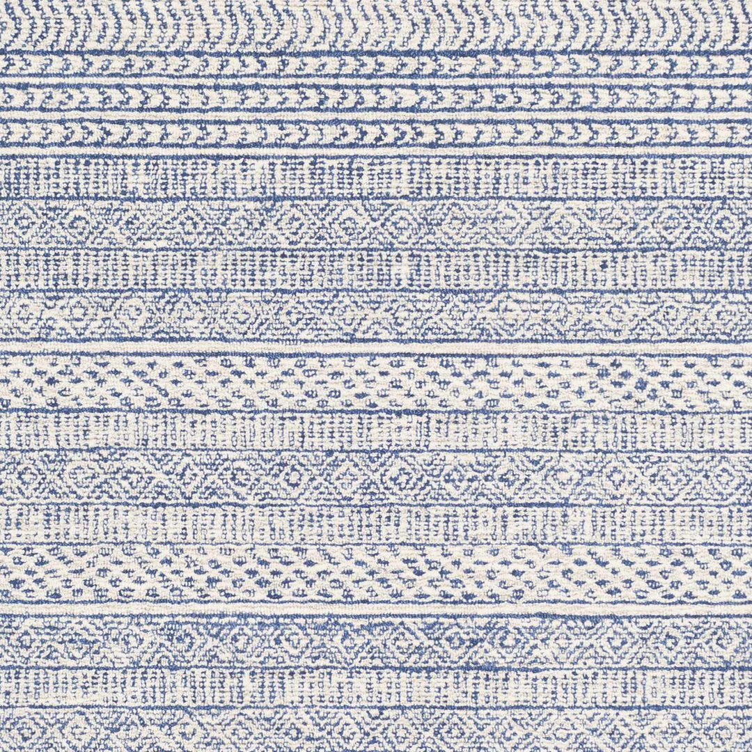 Tribal Design Blue and Ivory Hand Tufted Stripes design multi Size wool area Rug - The Rug Decor