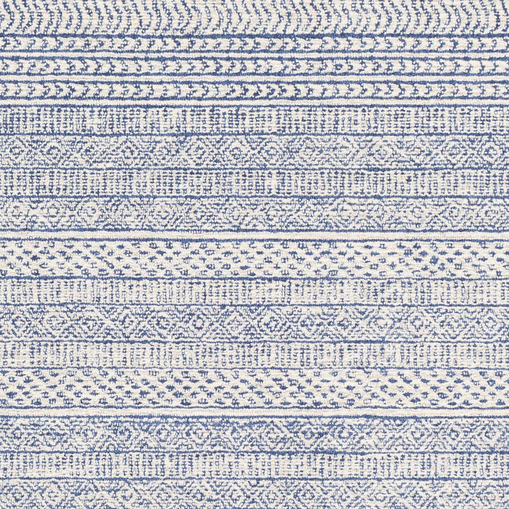 Tribal Design Blue and Ivory Hand Tufted Stripes design multi Size wool area Rug - The Rug Decor