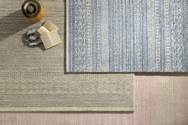 Tribal Design Blue and Ivory Hand Tufted Stripes design multi Size wool area Rug - The Rug Decor