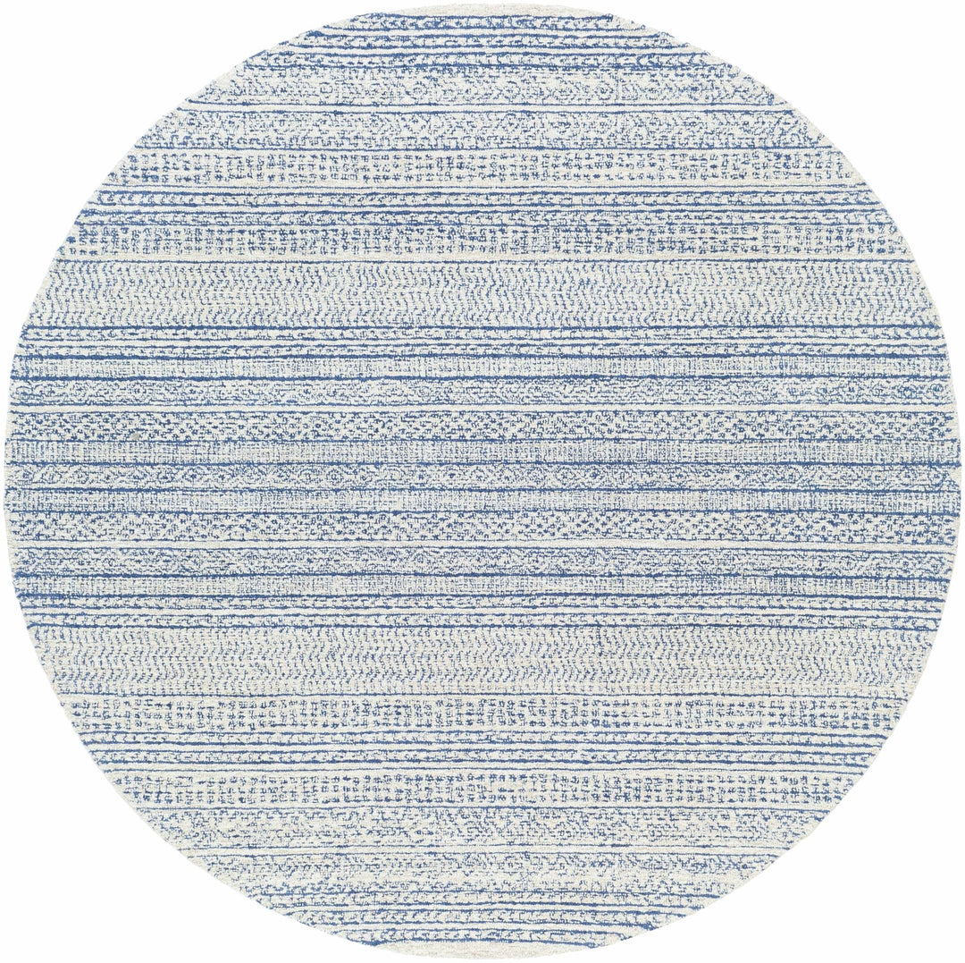 Tribal Design Blue and Ivory Hand Tufted Stripes design multi Size wool area Rug - The Rug Decor