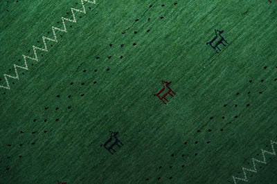Tribal Design Green Custom Made Traditional Hand loom Wool Area Rug - The Rug Decor
