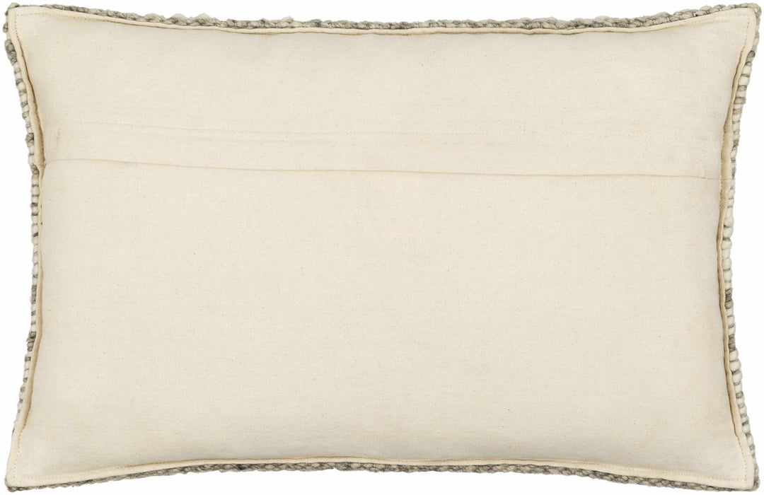 Tribal Design Ivory and Charcoal cable knit Pattern Wool and Cotton Throw and Lumbar Pillow Cover - The Rug Decor