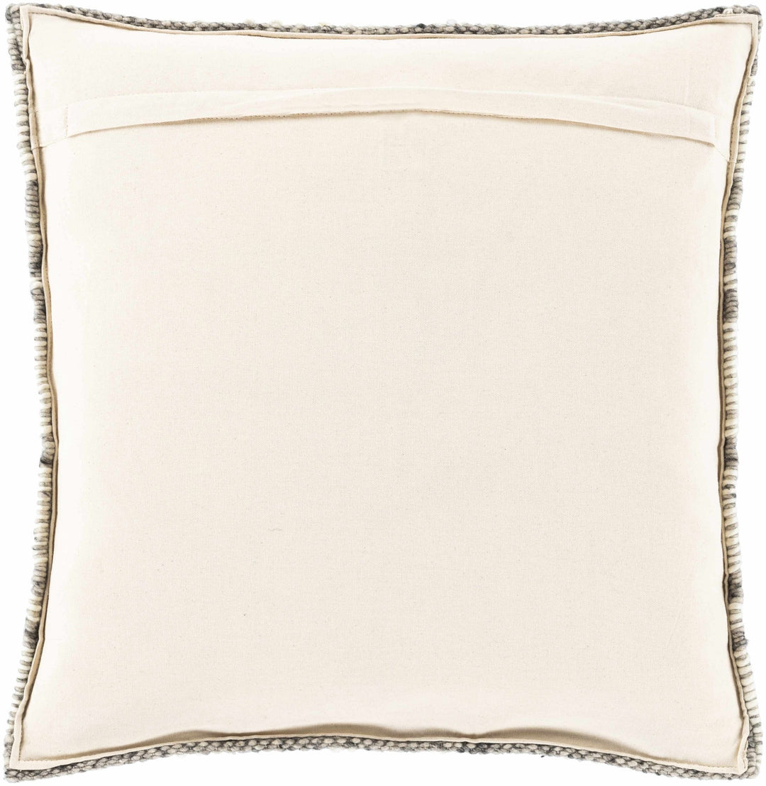 Tribal Design Ivory and Charcoal cable knit Pattern Wool and Cotton Throw and Lumbar Pillow Cover - The Rug Decor