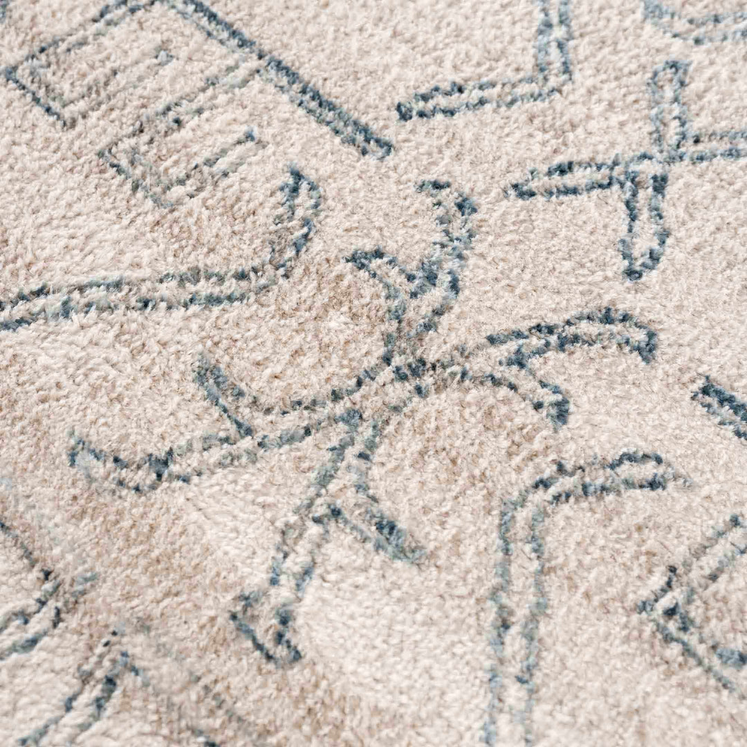 Tribal Design Light Peach and Teal Area Rug - The Rug Decor