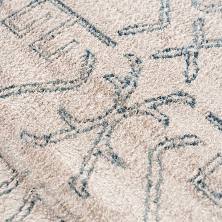 Tribal Design Light Peach and Teal Area Rug - The Rug Decor
