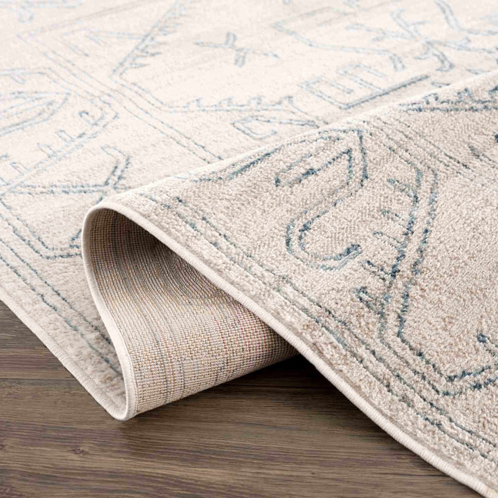 Tribal Design Light Peach and Teal Area Rug - The Rug Decor