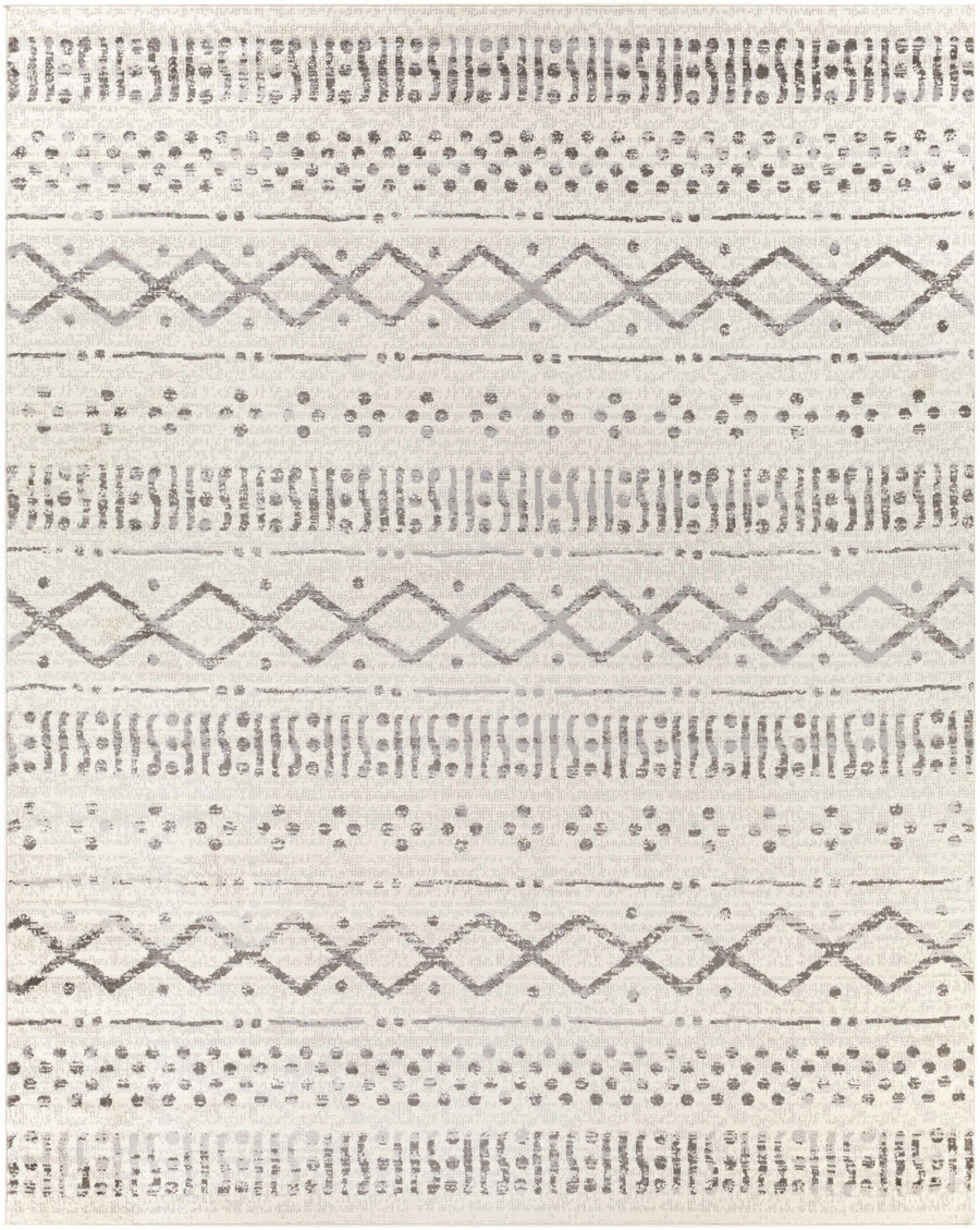 Tribal look Beige and Dark Brown contemporary Stripes Design Area Rug - The Rug Decor