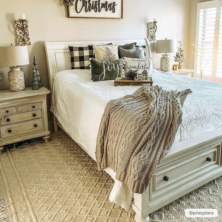 Tribal look Tassels Textured Beige, white Hand woven Wool and Cotton Area Rug - The Rug Decor
