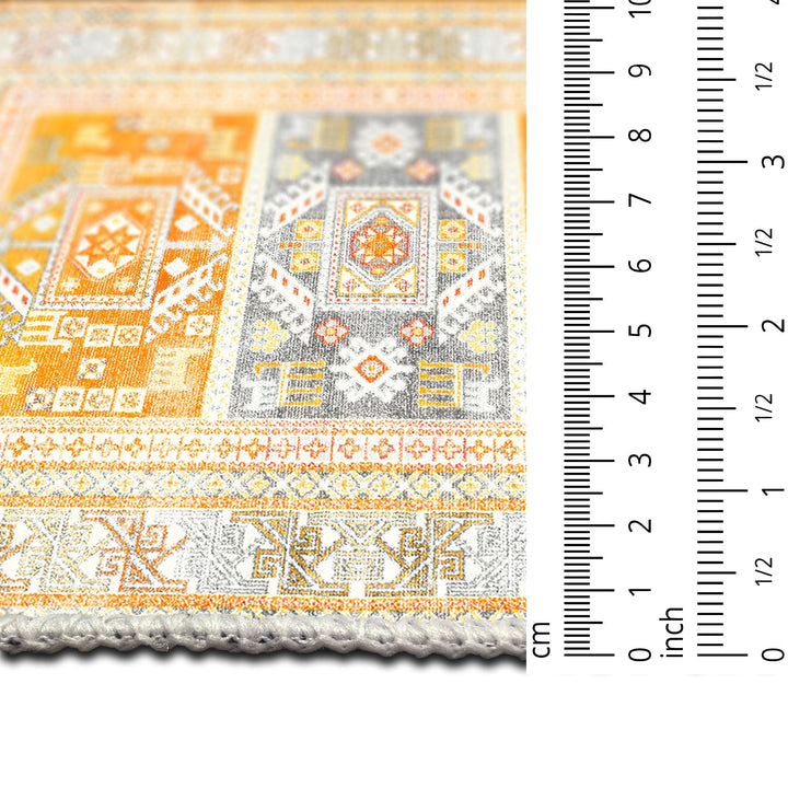 Tribal Medallion Yellow Machine Washable Cotton Area Rug - The Rug Decor