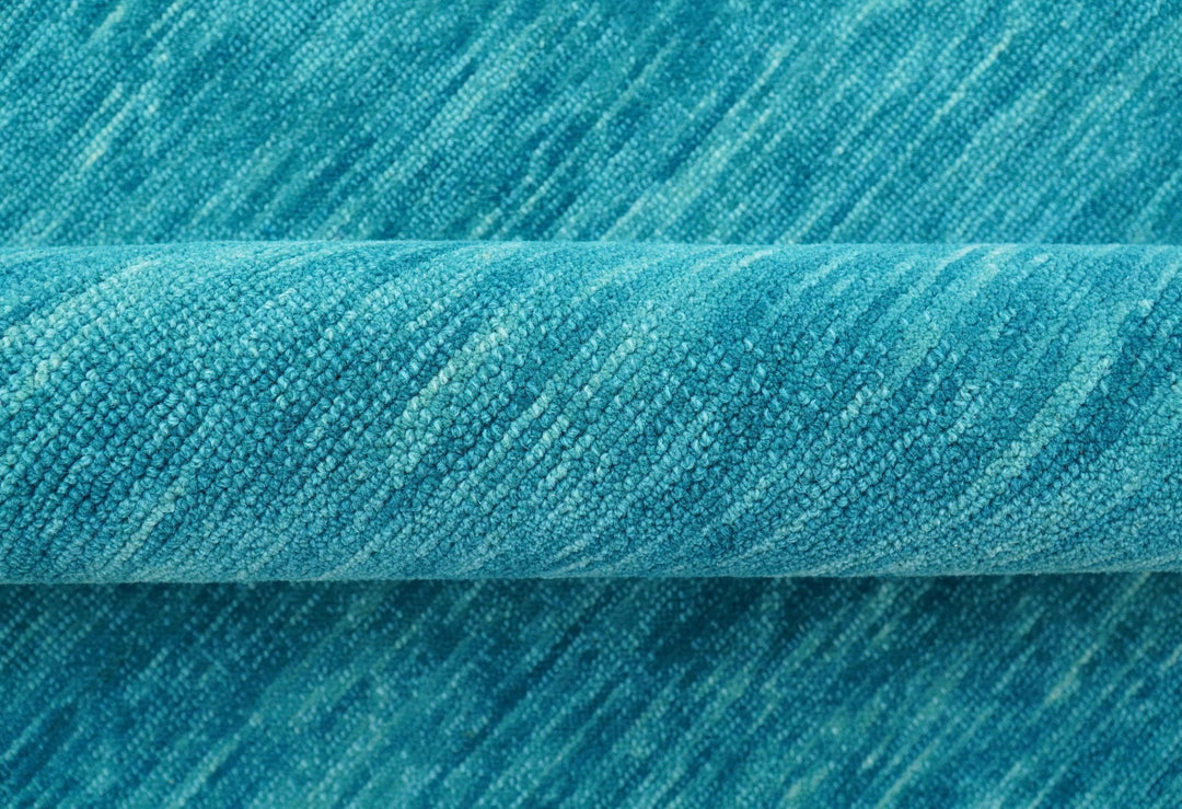 Trident Custom Made Solid Modern Blue Hand Tufted Wool Area Rug - The Rug Decor