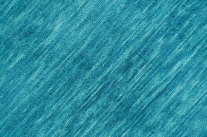 Trident Custom Made Solid Modern Blue Hand Tufted Wool Area Rug - The Rug Decor