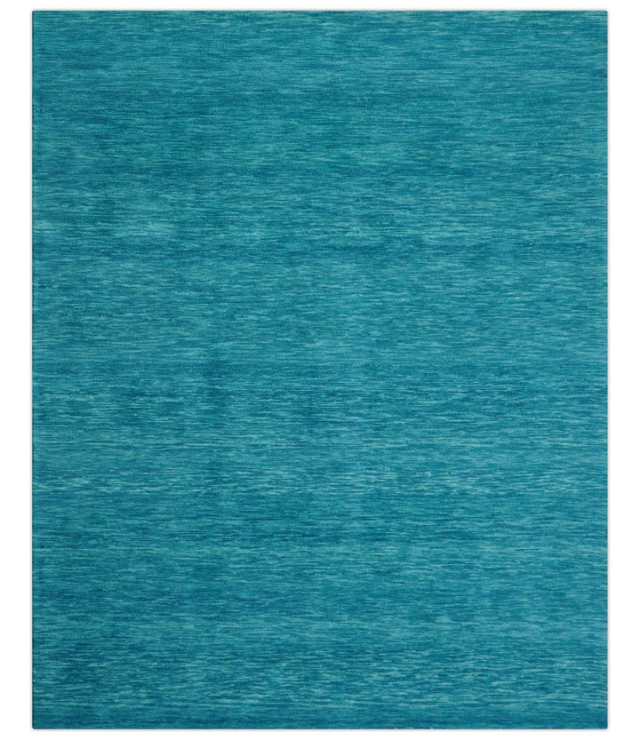 Trident Custom Made Solid Modern Blue Hand Tufted Wool Area Rug - The Rug Decor