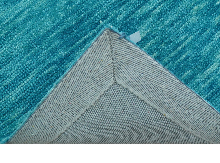 Trident Custom Made Solid Modern Blue Hand Tufted Wool Area Rug - The Rug Decor