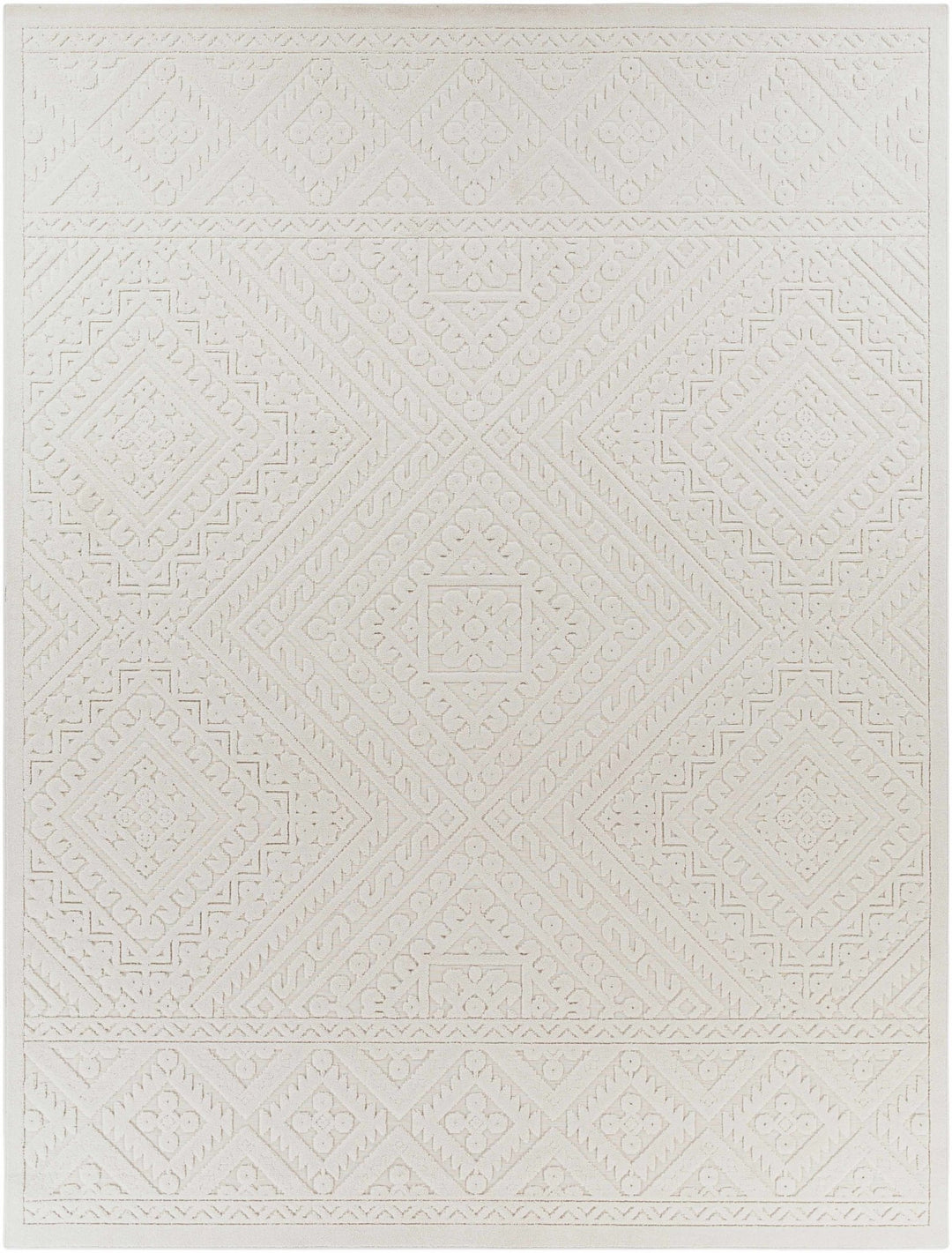 Trigg Contemporary Ivory Self Design Rug - The Rug Decor