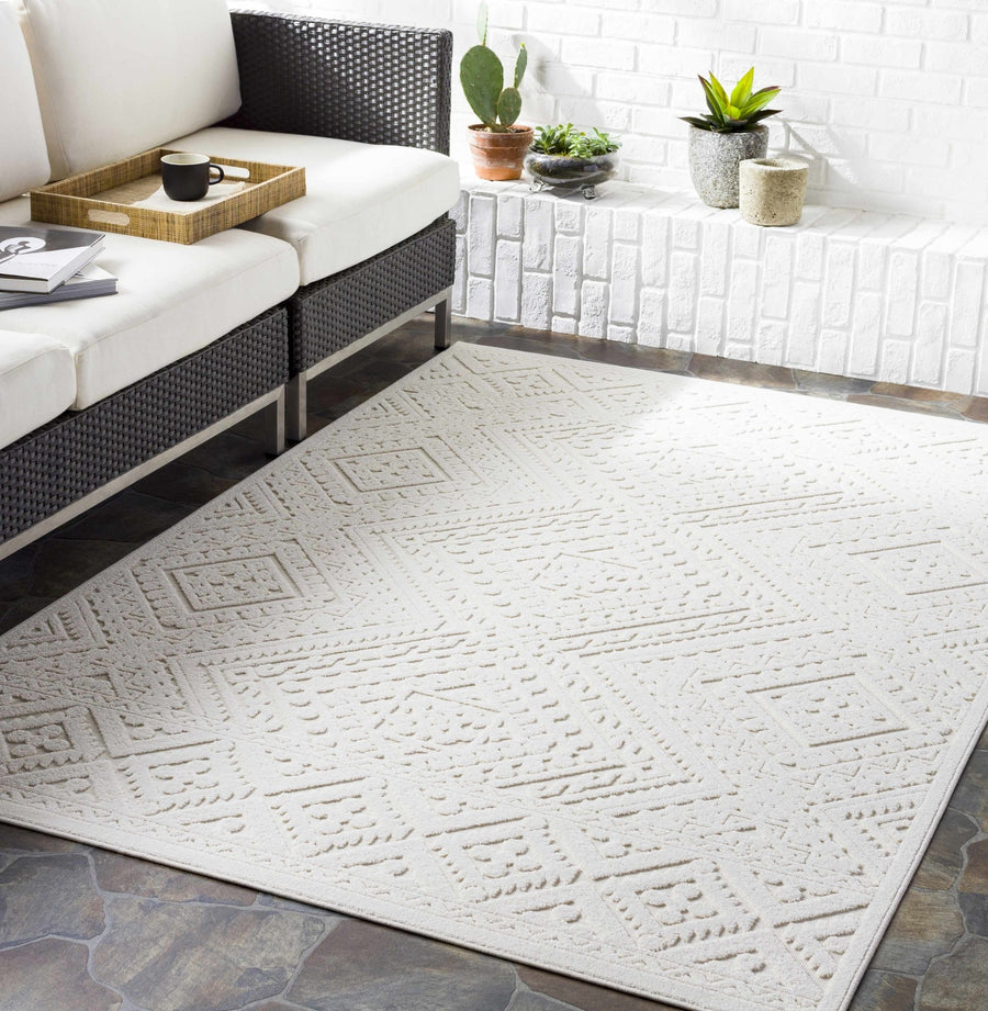 Trigg Contemporary Ivory Self Design Rug - The Rug Decor
