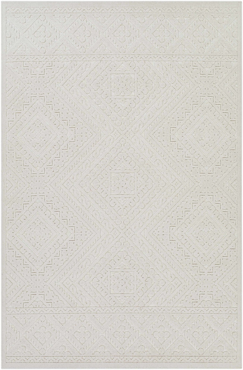 Trigg Contemporary Ivory Self Design Rug - The Rug Decor