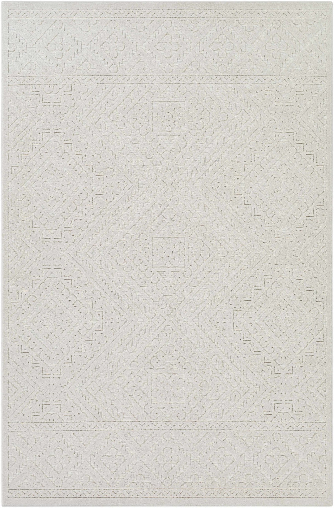 Trigg Contemporary Ivory Self Design Rug - The Rug Decor