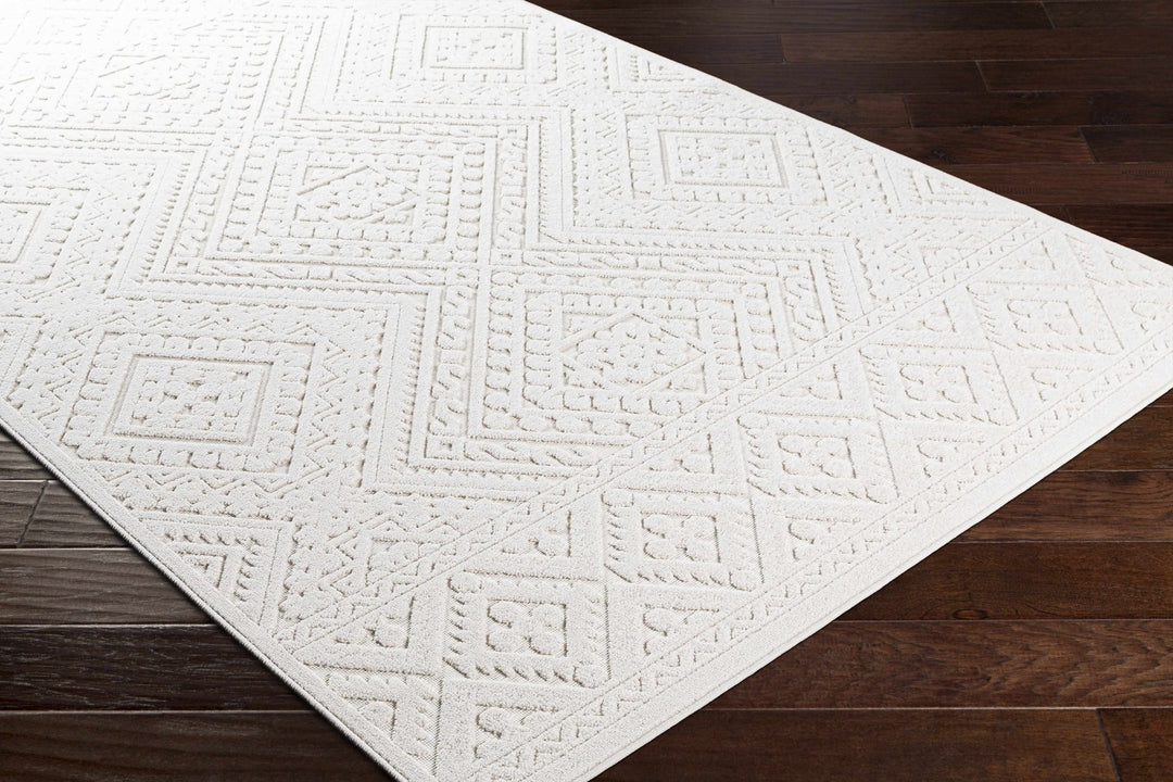 Trigg Contemporary Ivory Self Design Rug - The Rug Decor