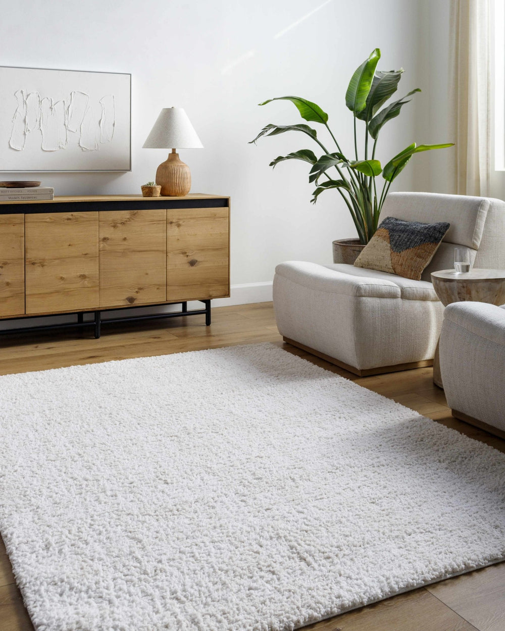 Troya Contemporary Solid Ivory And Gray Rug - The Rug Decor