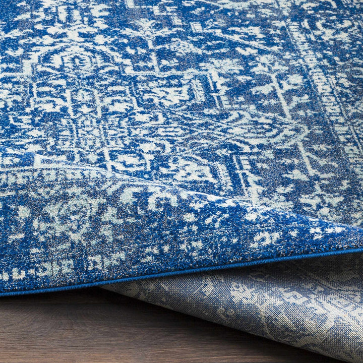 Truchas Traditional Medallion Design Blue And Ivory Area Rug - The Rug Decor