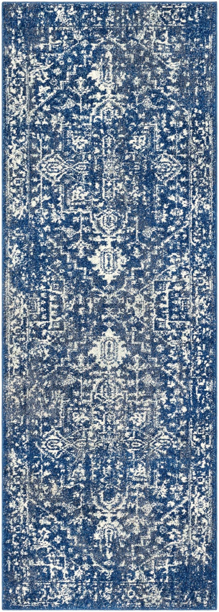 Truchas Traditional Medallion Design Blue And Ivory Area Rug - The Rug Decor
