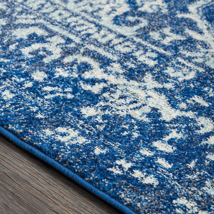 Truchas Traditional Medallion Design Blue And Ivory Area Rug - The Rug Decor