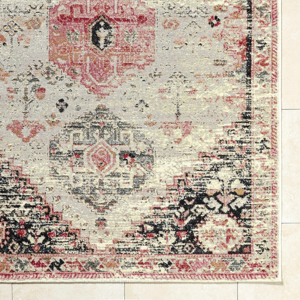 Trudy Traditional Style Ivory And Pink Outdoor Area Rug - The Rug Decor