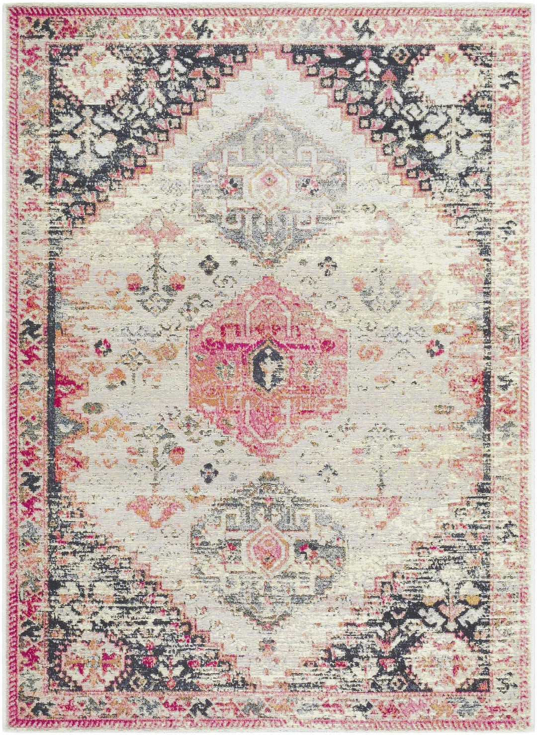 Trudy Traditional Style Ivory And Pink Outdoor Area Rug - The Rug Decor