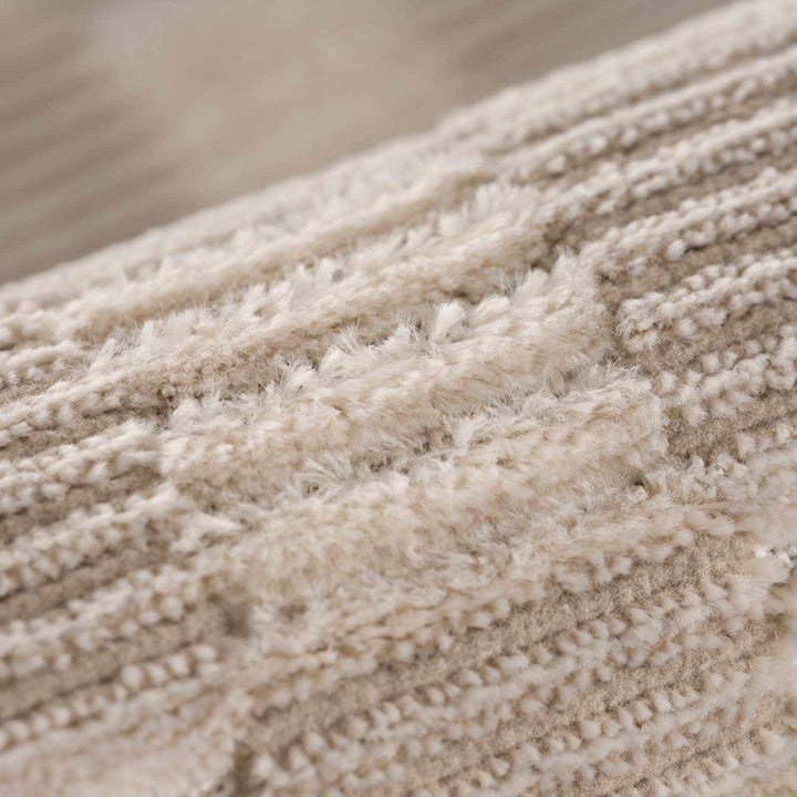 Truls 3D Modern Checkered Pattern Beige Washable Rug - The Rug Decor
