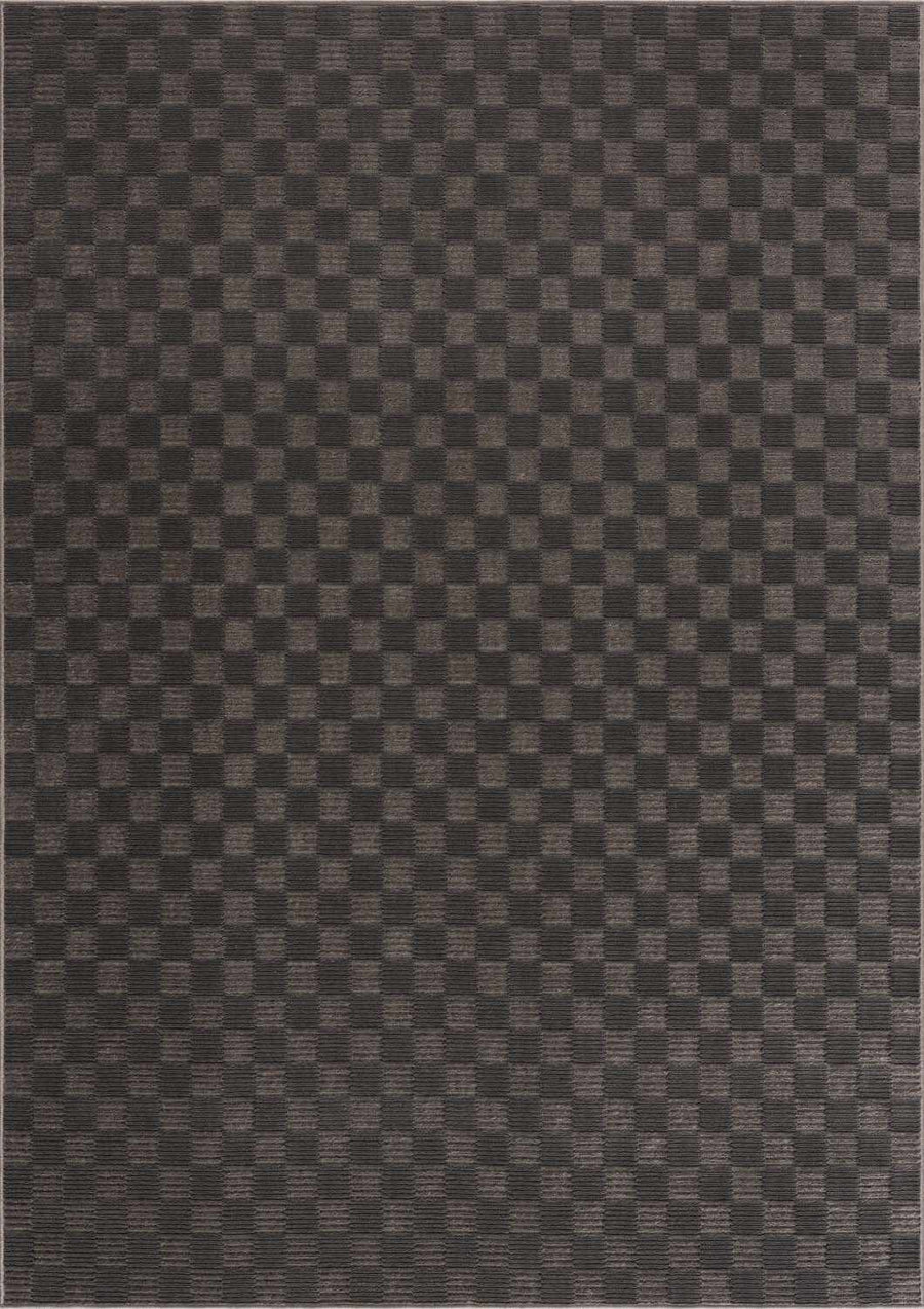 Truls 3D Modern Checkered Pattern Black Washable Rug - The Rug Decor