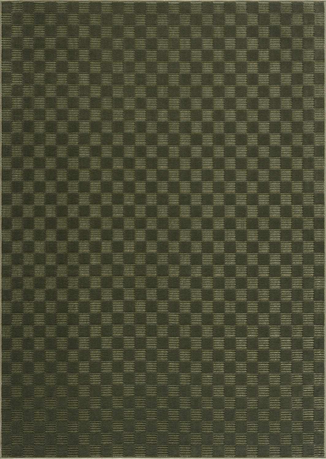 Truls Modern Checkered Pattern Green Washable Rug - The Rug Decor