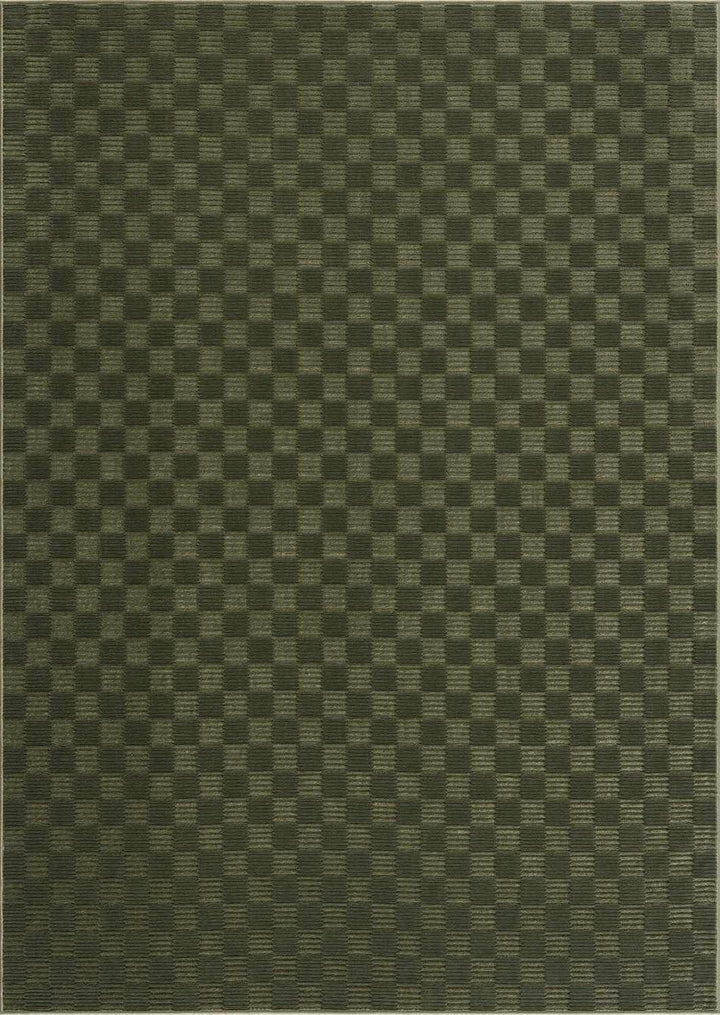 Truls Modern Checkered Pattern Green Washable Rug - The Rug Decor