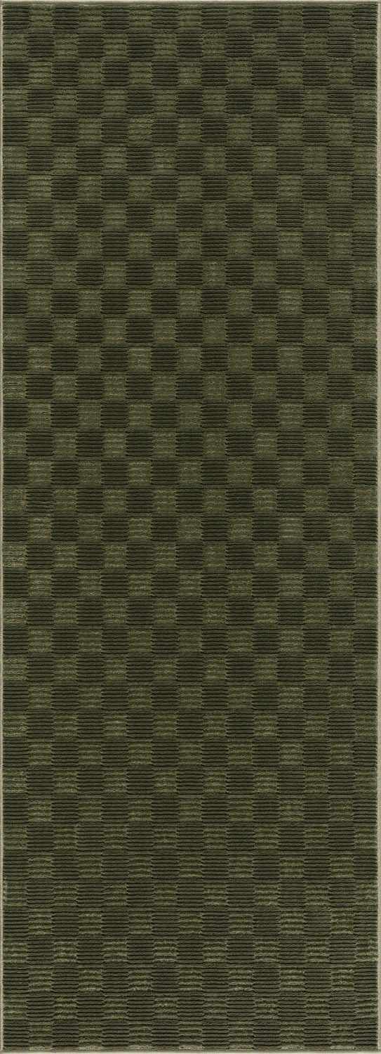 Truls Modern Checkered Pattern Green Washable Rug - The Rug Decor