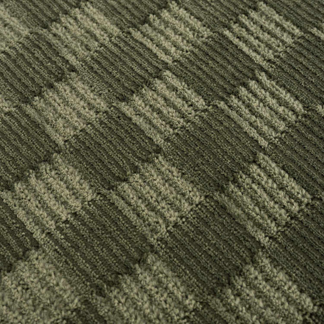 Truls Modern Checkered Pattern Green Washable Rug - The Rug Decor