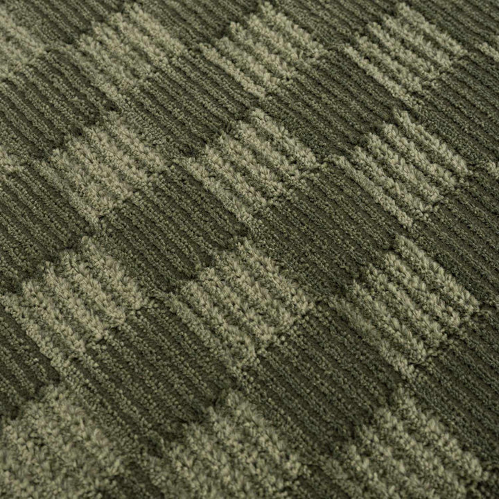 Truls Modern Checkered Pattern Green Washable Rug - The Rug Decor