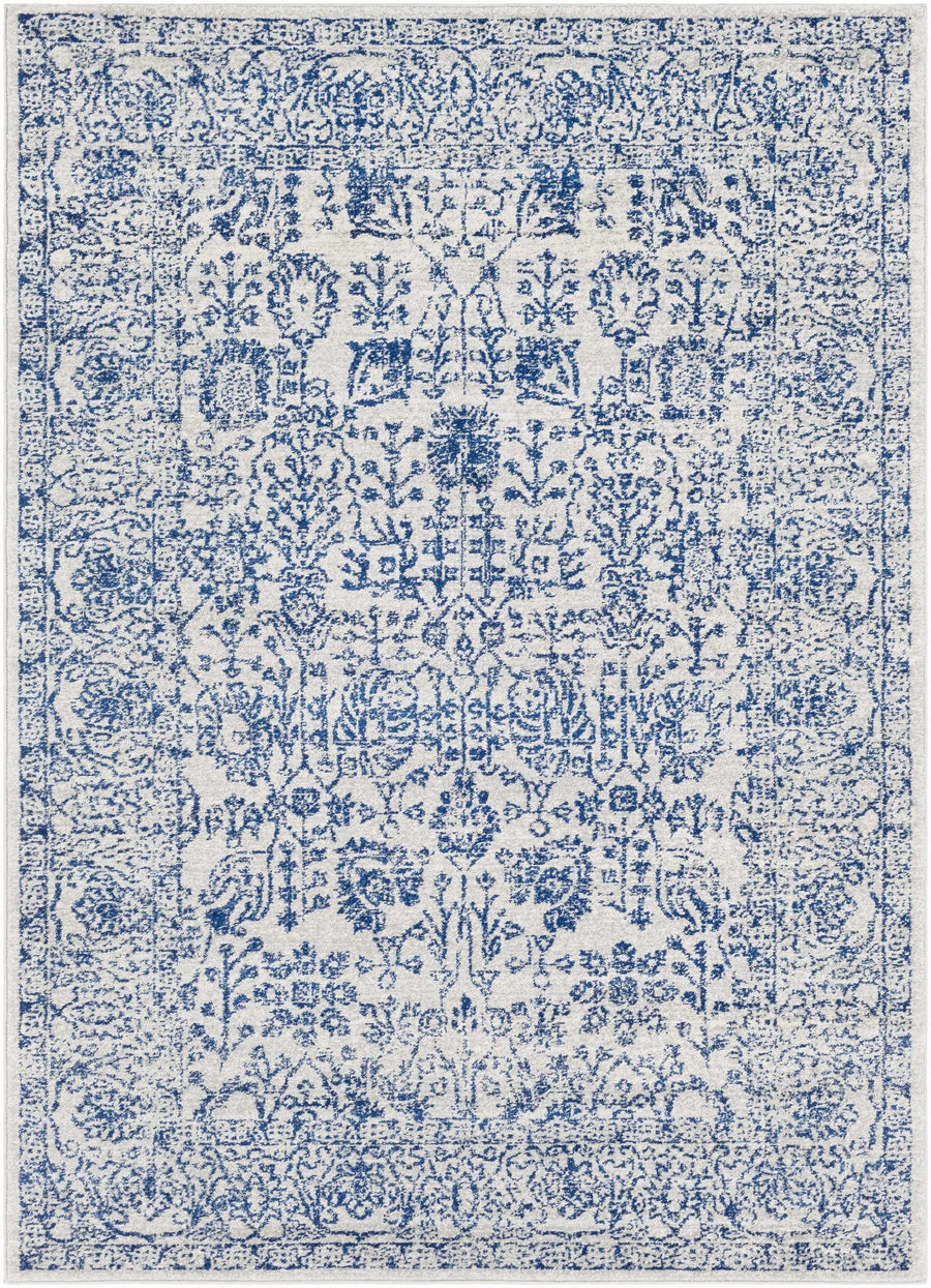 Truxton Traditional Blue And Ivory Area Rug - The Rug Decor