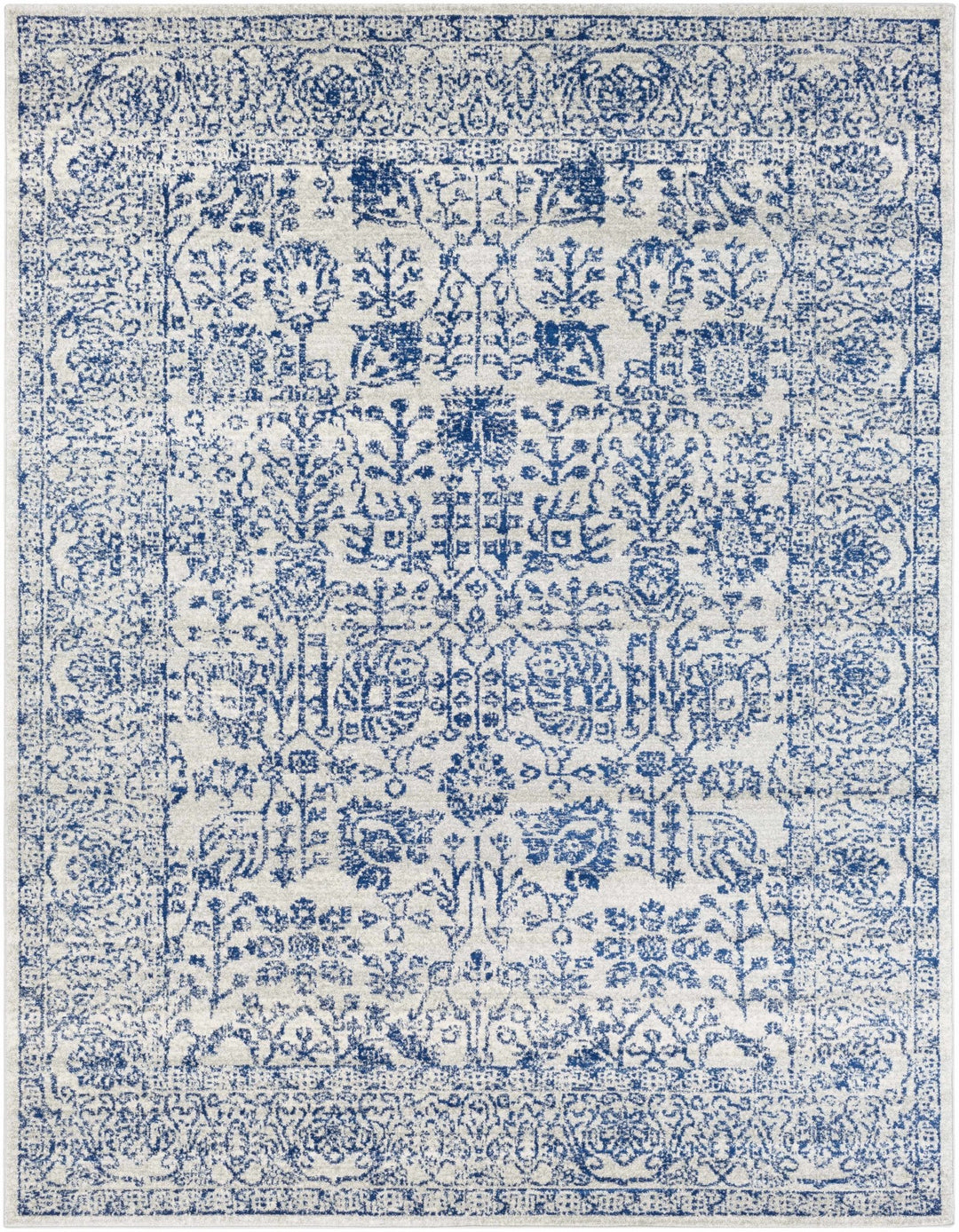 Truxton Traditional Blue And Ivory Area Rug - The Rug Decor