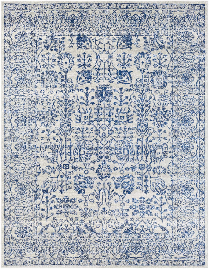 Truxton Traditional Blue And Ivory Area Rug - The Rug Decor