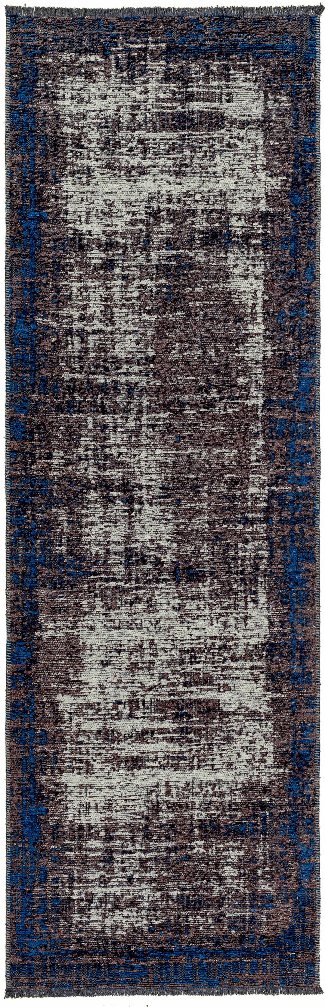 Binh Modern Abstract Design Charcoal And Blue Area Rug