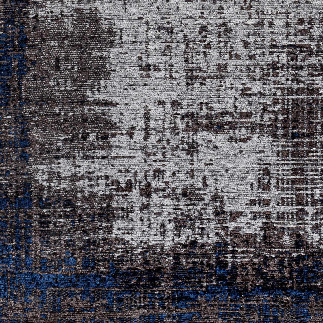 Binh Modern Abstract Design Charcoal And Blue Area Rug