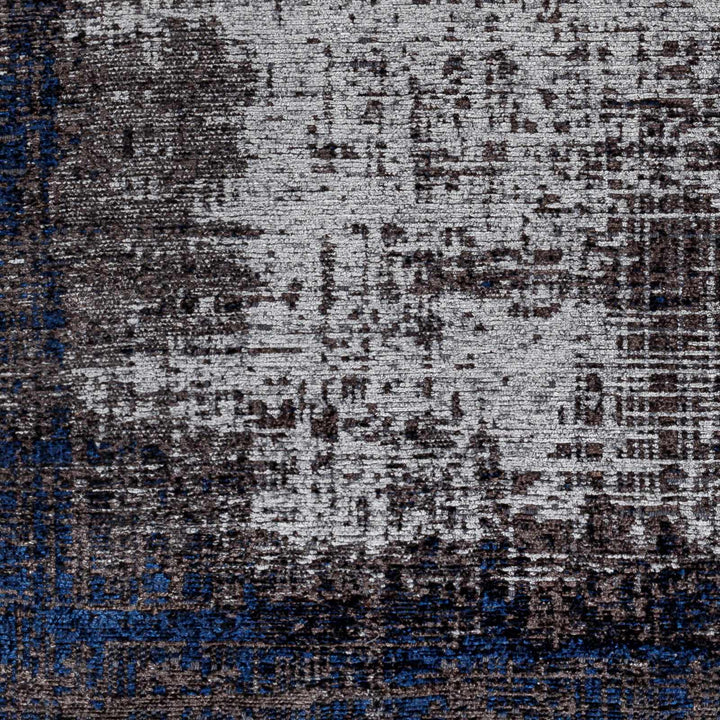 Binh Modern Abstract Design Charcoal And Blue Area Rug