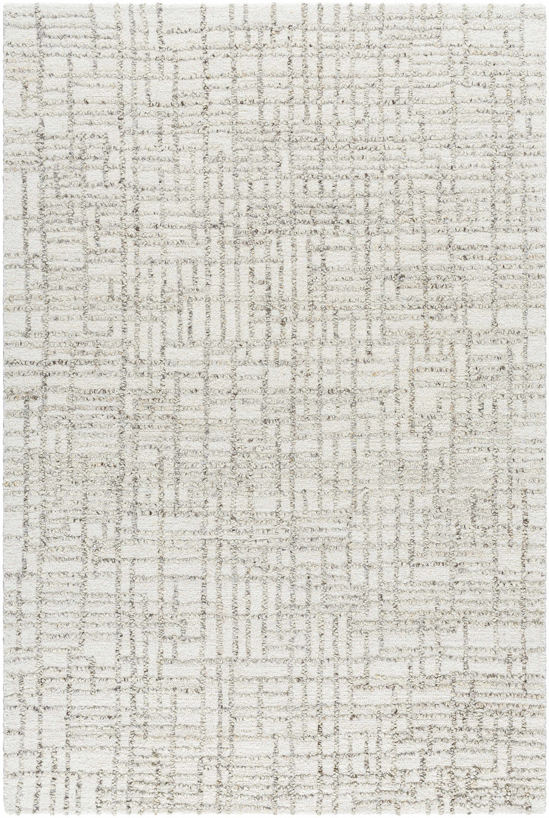 Tibby Modern Abstract Design Ivory Hand Tufted Wool Area Rug