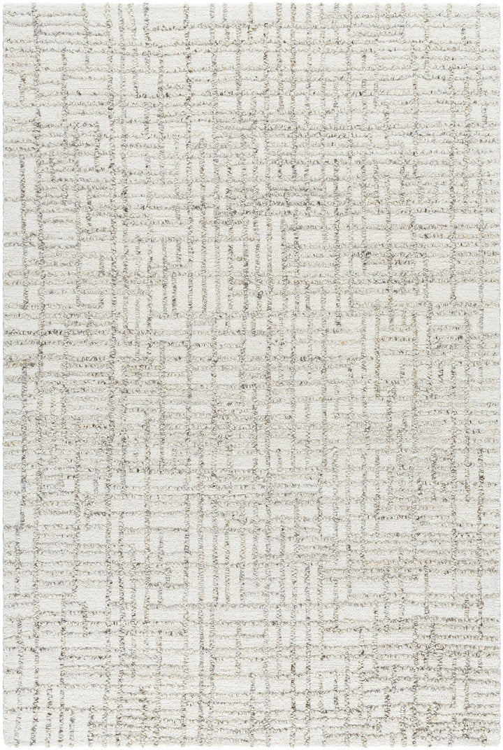 Tibby Modern Abstract Design Ivory Hand Tufted Wool Area Rug