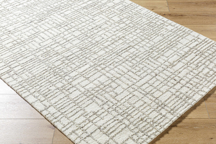 Tibby Modern Abstract Design Ivory Hand Tufted Wool Area Rug
