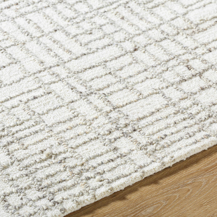 Tibby Modern Abstract Design Ivory Hand Tufted Wool Area Rug