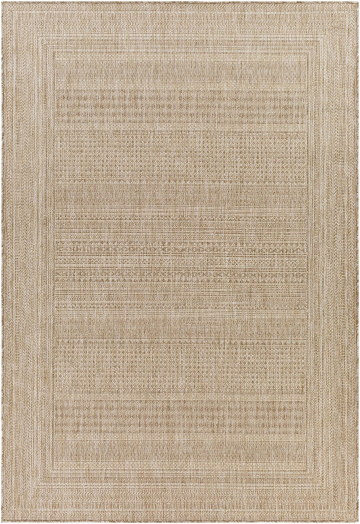 Tubajon Modern Geometrical Design Tan Outdoor Area Rug - The Rug Decor