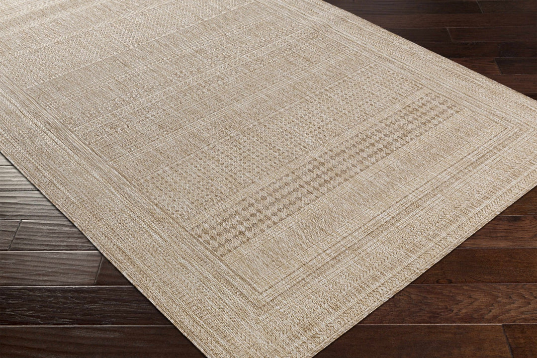 Tubajon Modern Geometrical Design Tan Outdoor Area Rug - The Rug Decor
